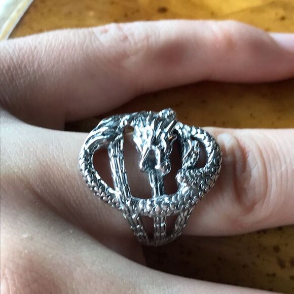 Sterling Silver Dragon Ring - Picture 2 of 8